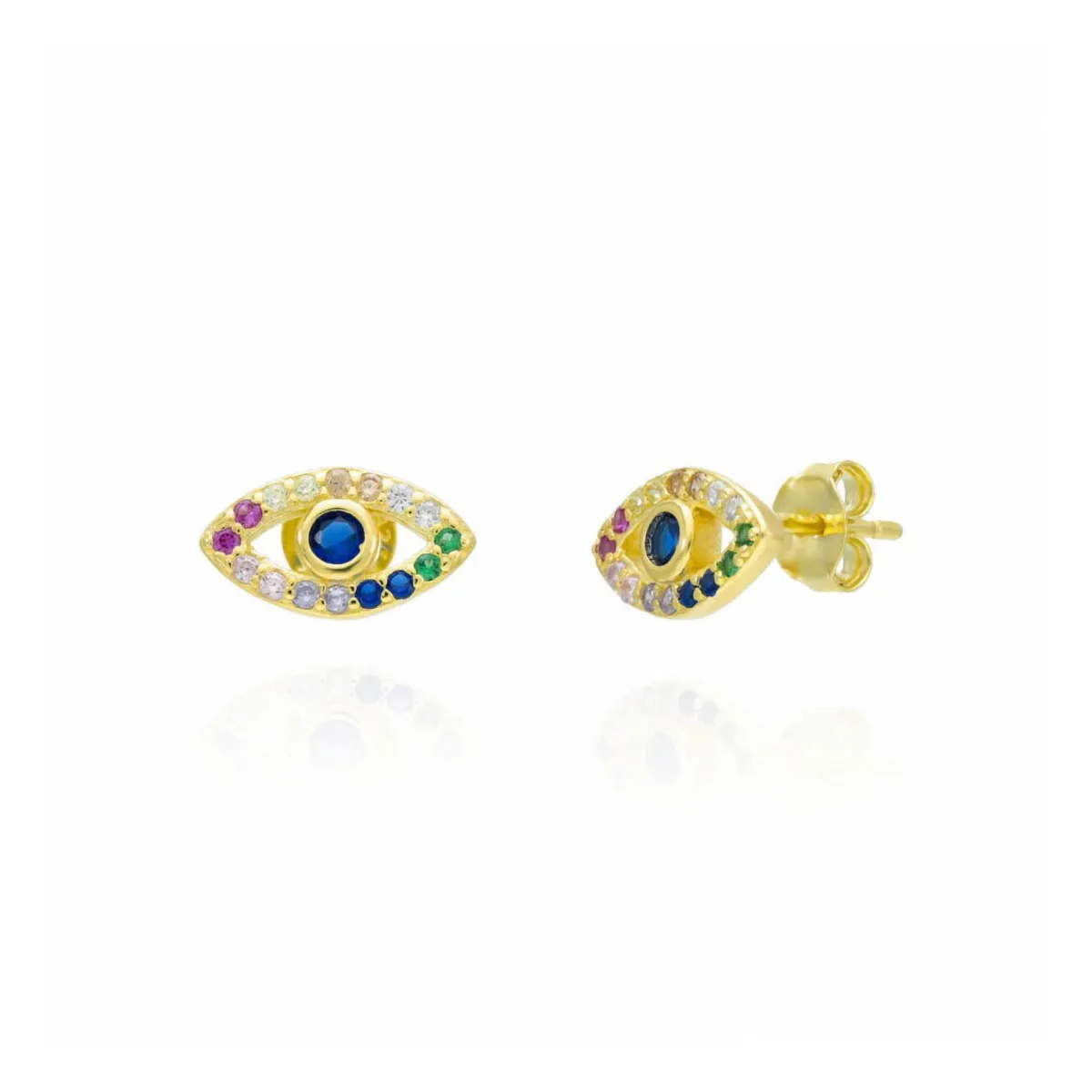 Pendientes Ojo Turco Circonitas Multicolor