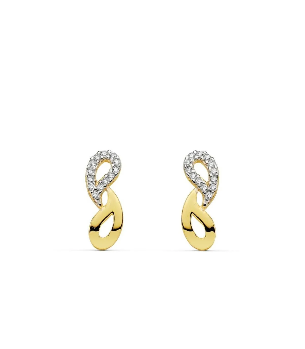 Pendientes oro bicolor Rocío 18 Ktes