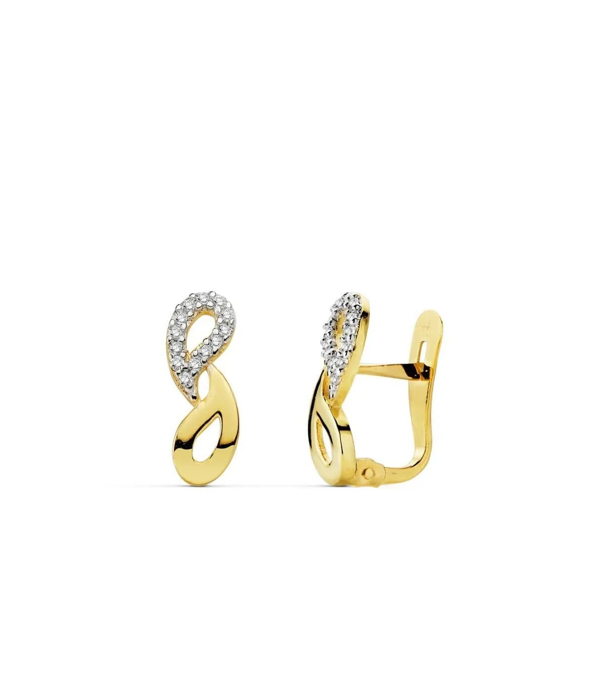 Pendientes oro bicolor Rocío 18 Ktes