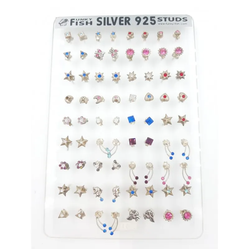 Pendientes plata 925 expositor surtido