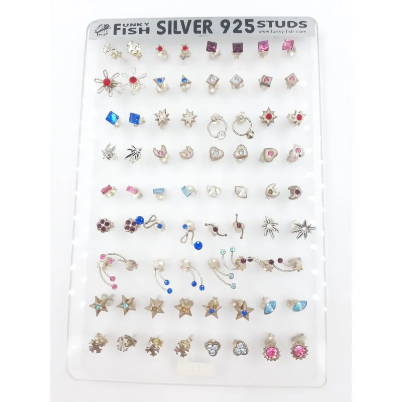 Pendientes plata 925 expositor surtido