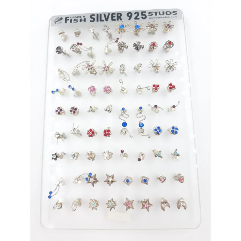 Pendientes plata 925 expositor surtido