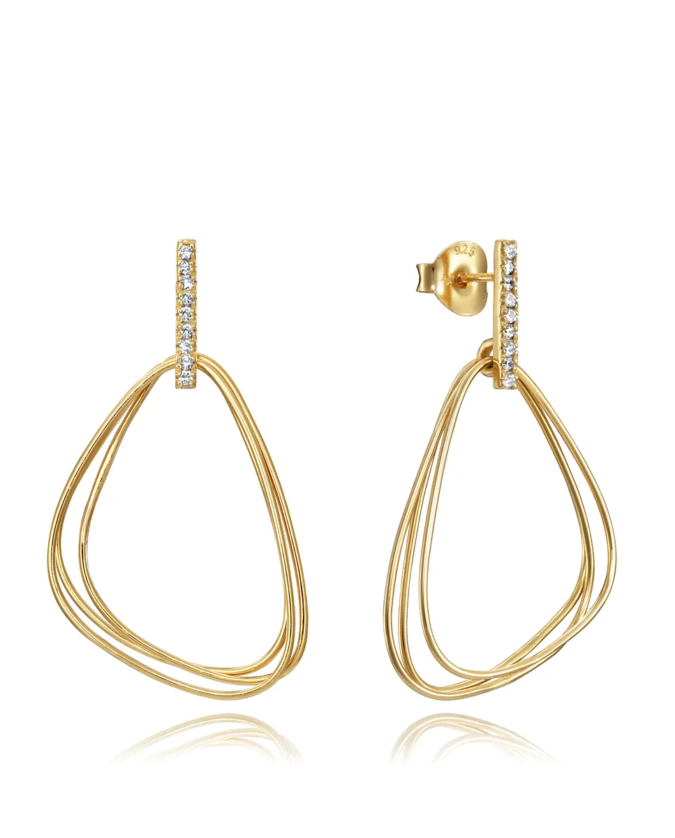 PENDIENTES PLATA CHAPADA EN ORO CON CIRCONITAS 4081E10036