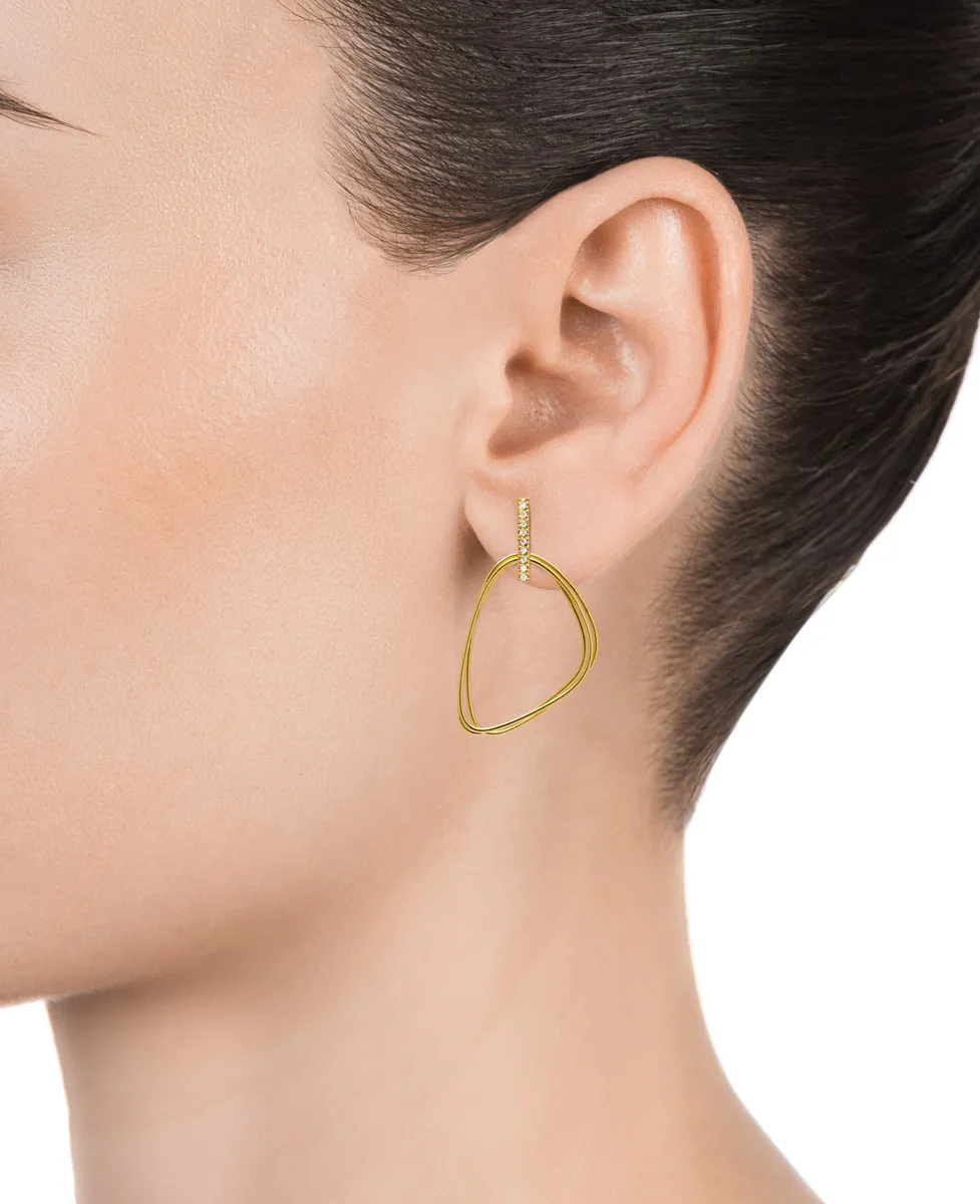 PENDIENTES PLATA CHAPADA EN ORO CON CIRCONITAS 4081E10036
