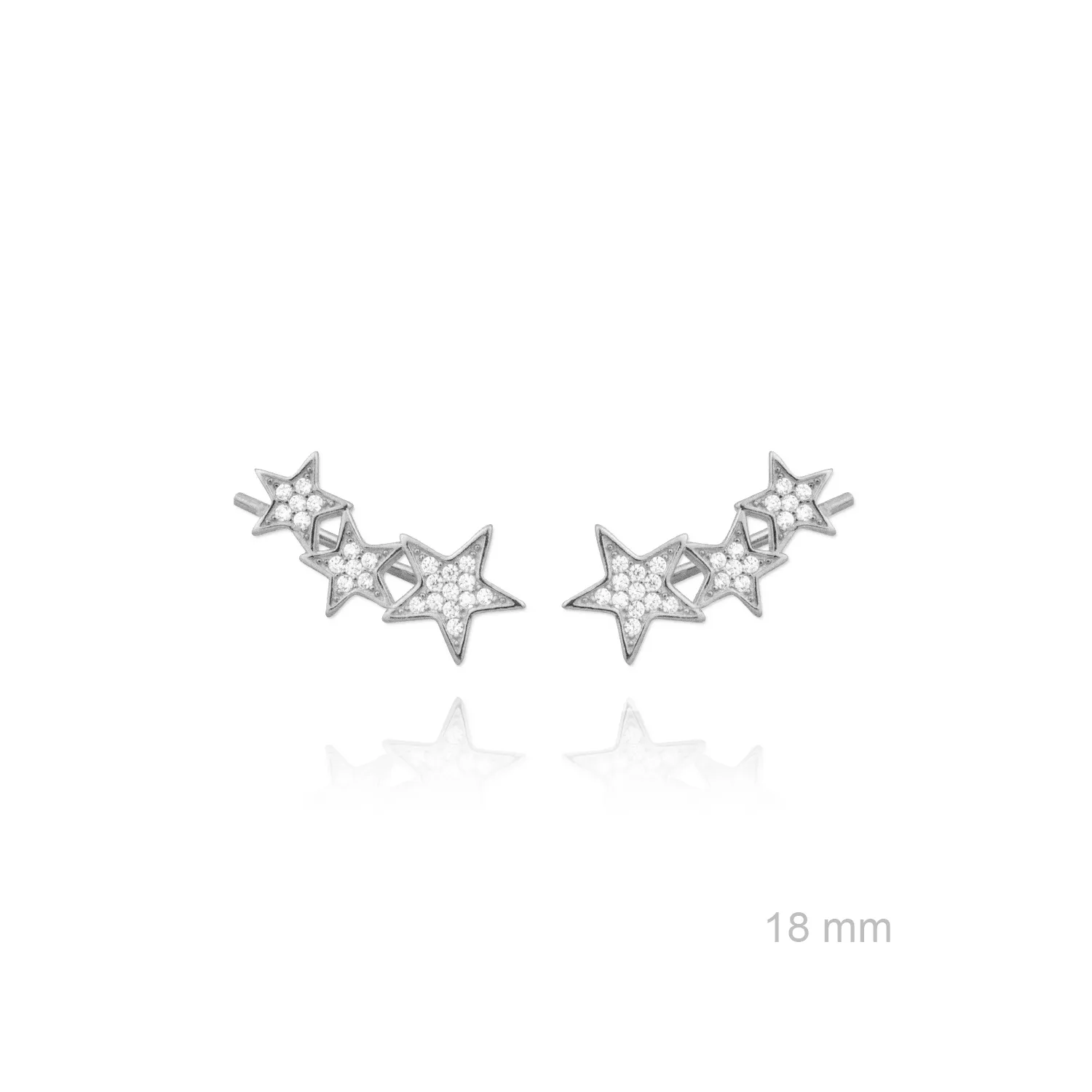 Pendientes Plata Ear Cuff con Estrellas cuajadas de Circonitas