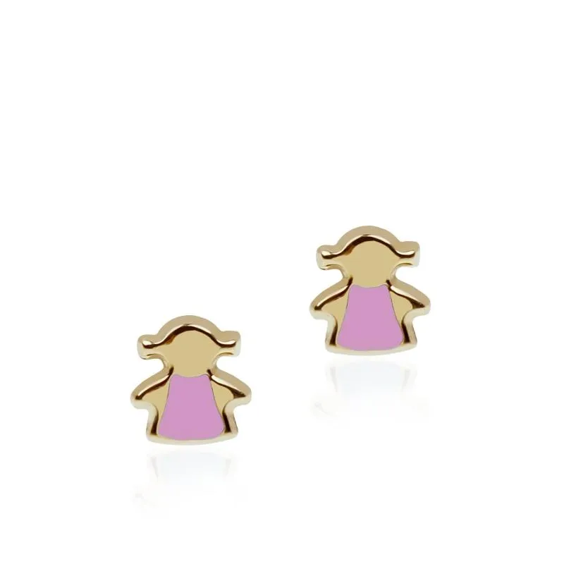Pendientes "Pink Girl" Oro 18k