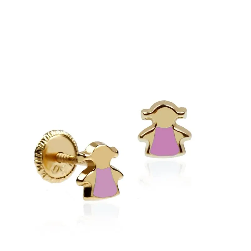 Pendientes "Pink Girl" Oro 18k