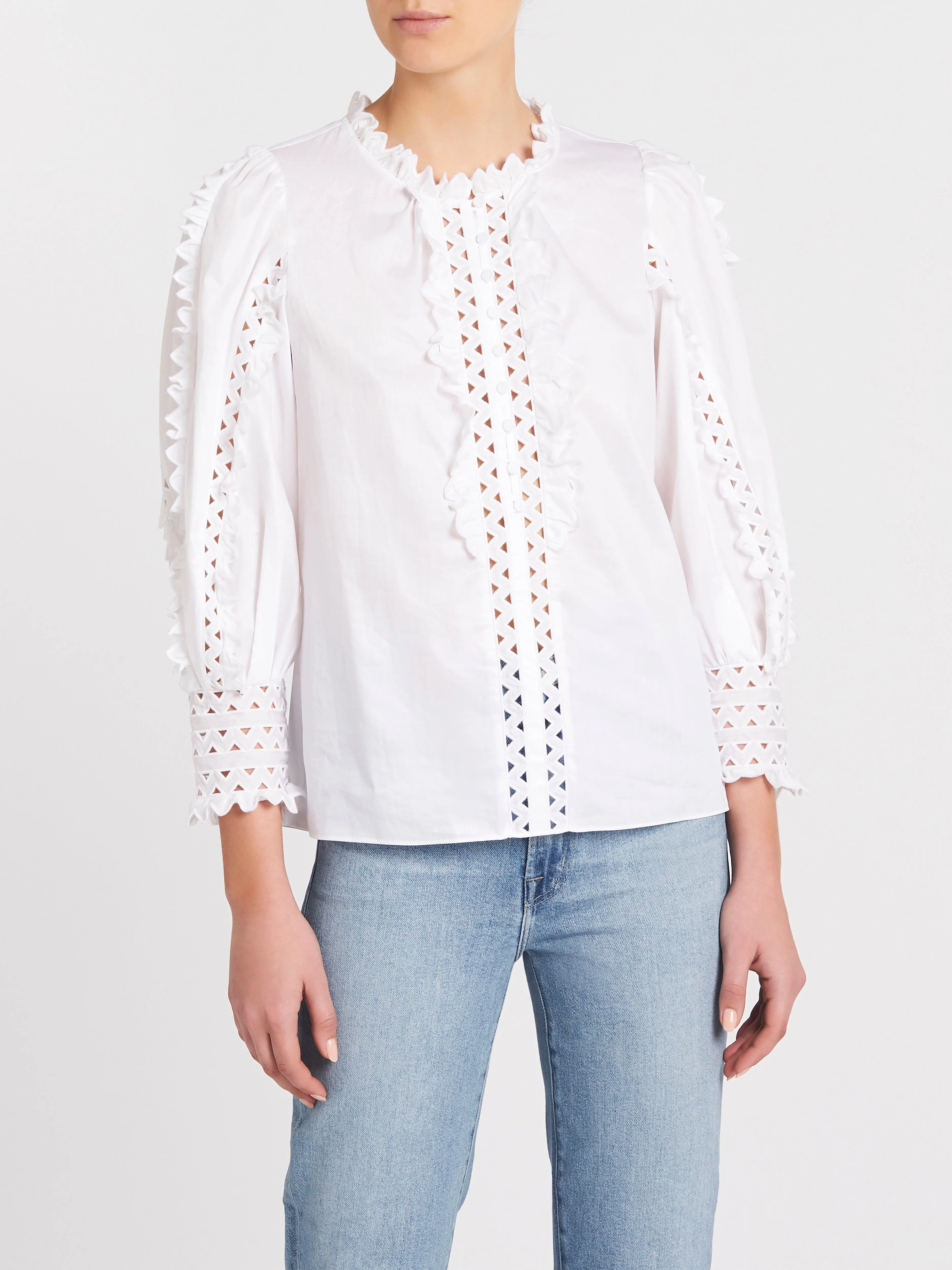 Petal Embroidered Top