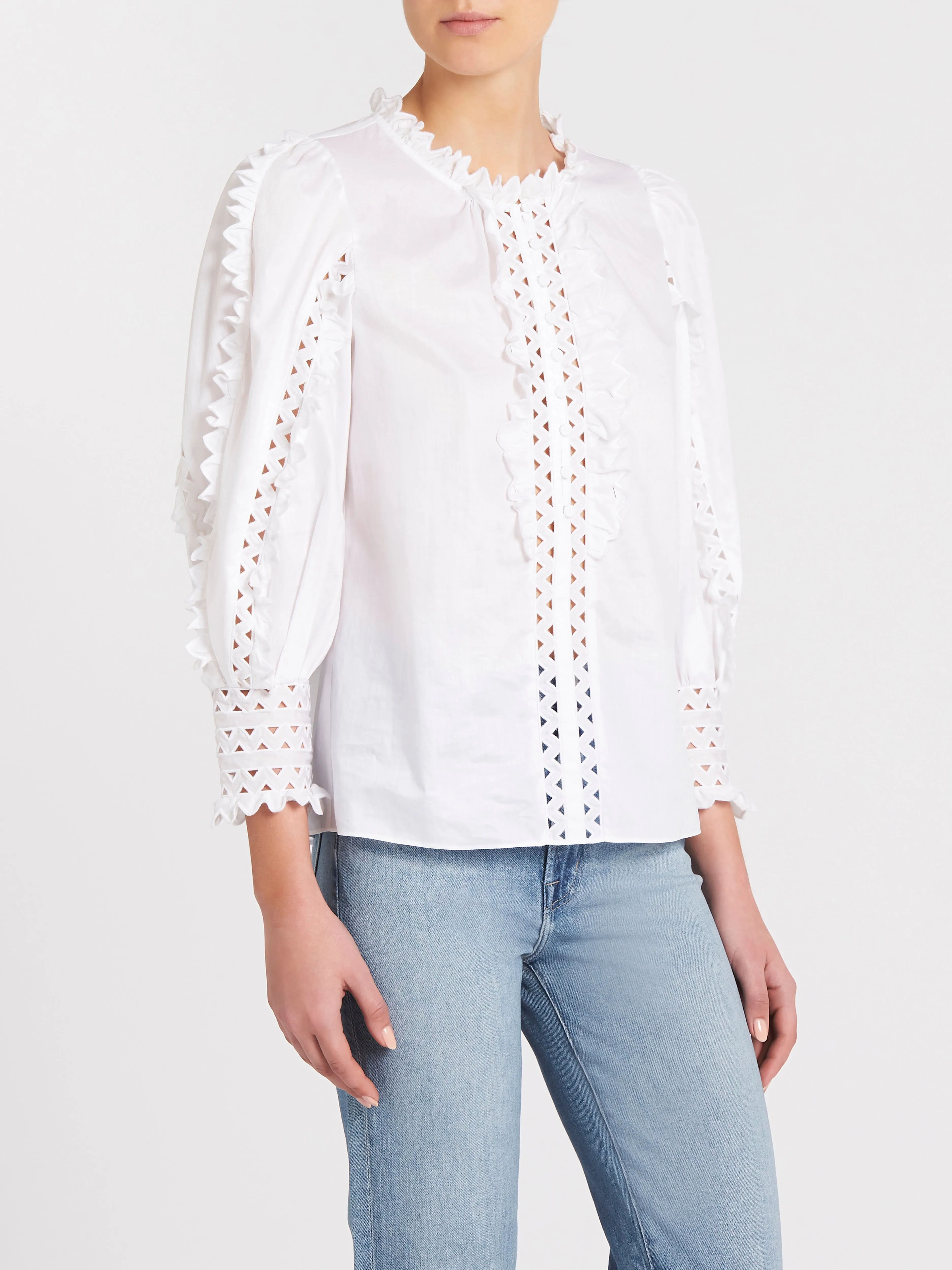 Petal Embroidered Top