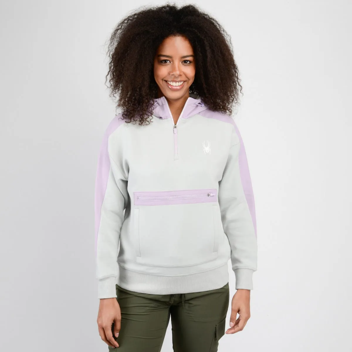 Polerón Entrenamiento Mujer Spyder Hoodie Sport Nordic Gris