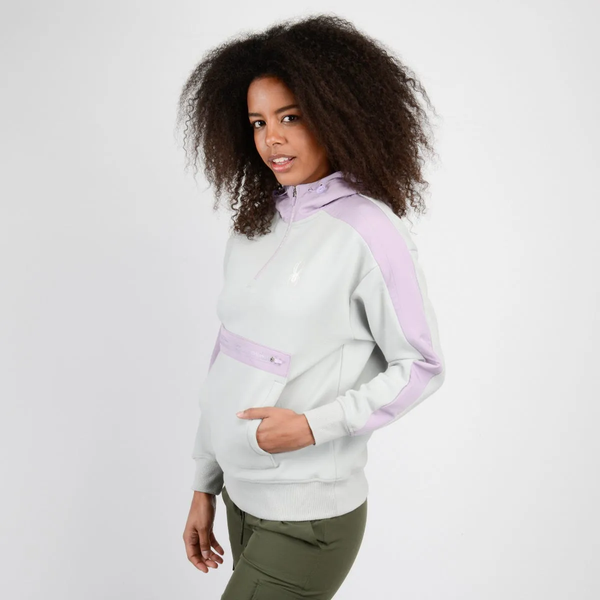 Polerón Entrenamiento Mujer Spyder Hoodie Sport Nordic Gris