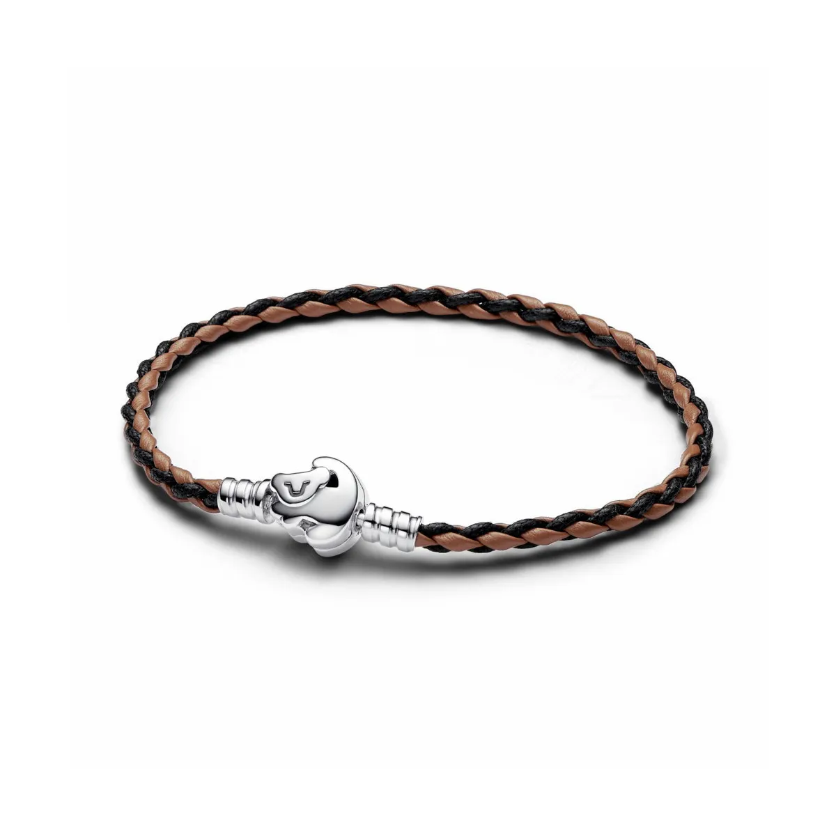 PULSERA CUERO PANDORA MOMENTS CIERRE REY LEóN  PANDORA