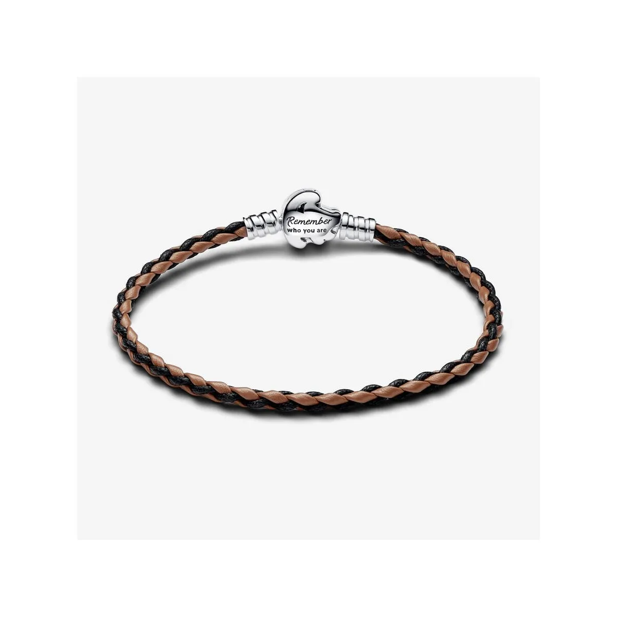 PULSERA CUERO PANDORA MOMENTS CIERRE REY LEóN  PANDORA