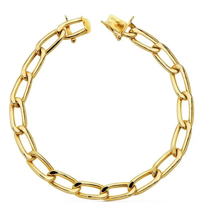 Pulsera de oro de ley 18k HUECA 13 gramos.