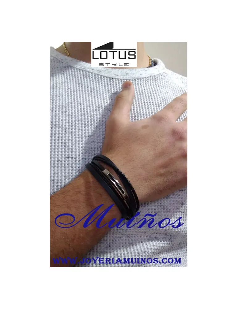 Pulsera Lotus Style hombre cuero LS2145