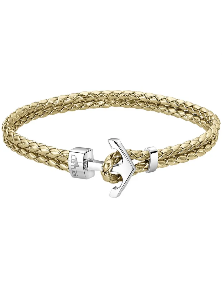 Pulsera Lotus Style Mujer Acero Ancla Dorada Ls2075