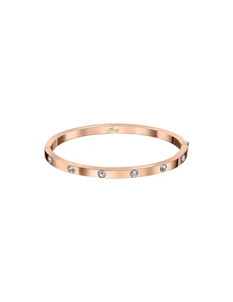 Pulsera Lotus Style Mujer Acero Oro Rosa Rígida LS1846