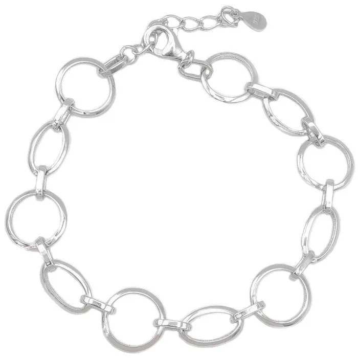 Pulsera plata círculos