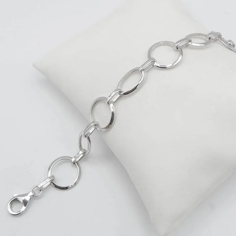 Pulsera plata círculos