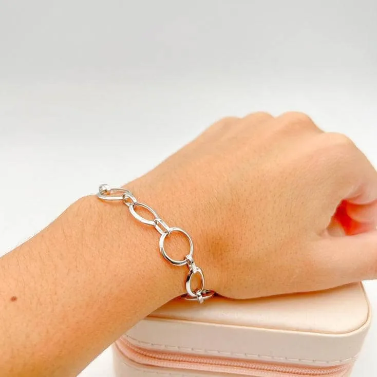 Pulsera plata círculos