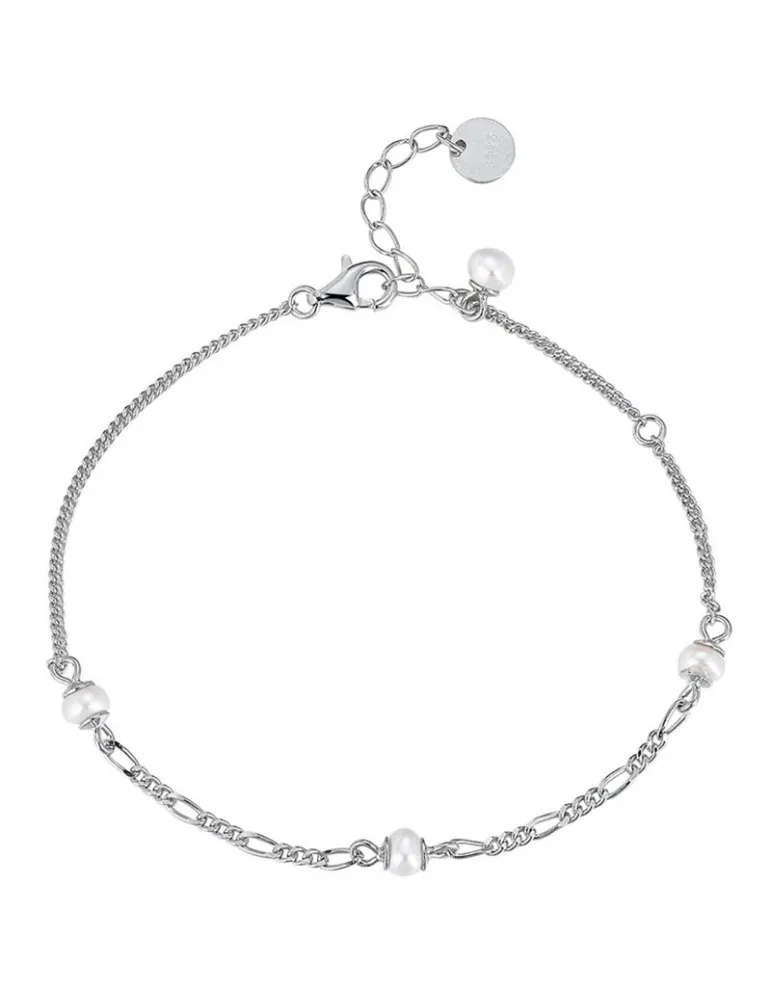 Pulsera Plata Perlas Niña Mujer Promojoya