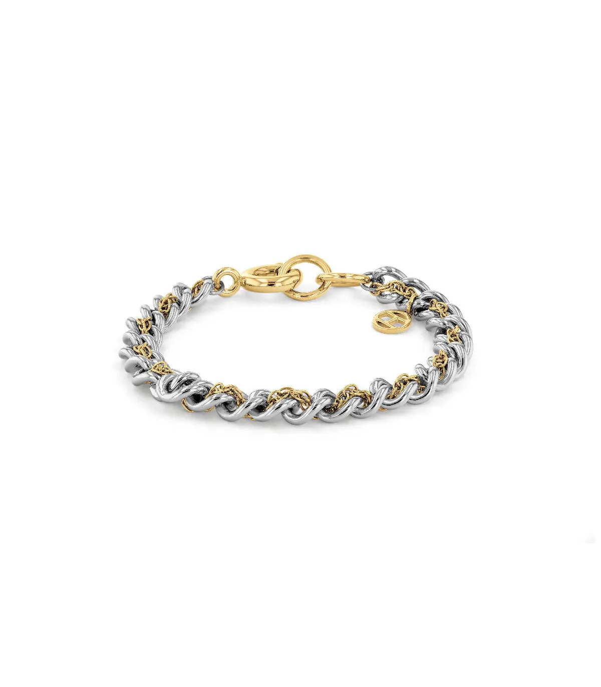 PULSERA TOMMY HILFIGER HOMBRE CADENA Y CORDóN ACERO BICOLOR  2780562