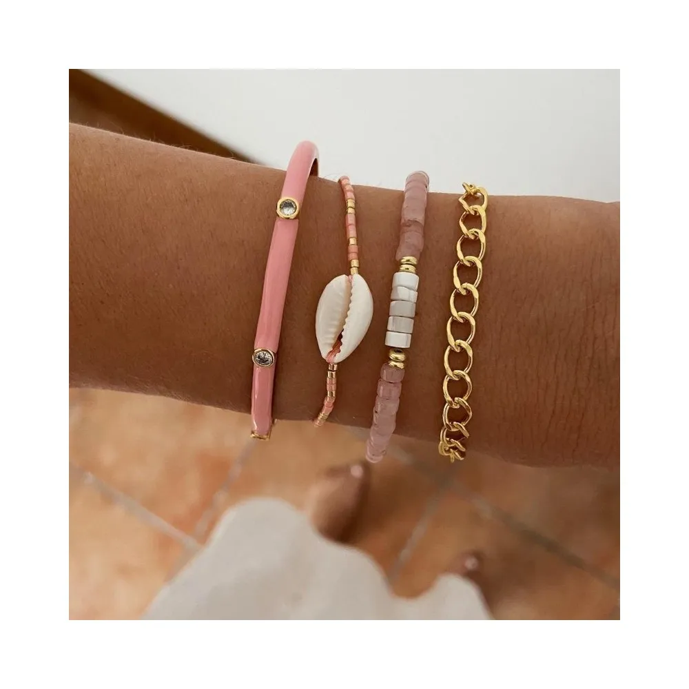 Pulsera Xenia Rosa Oro