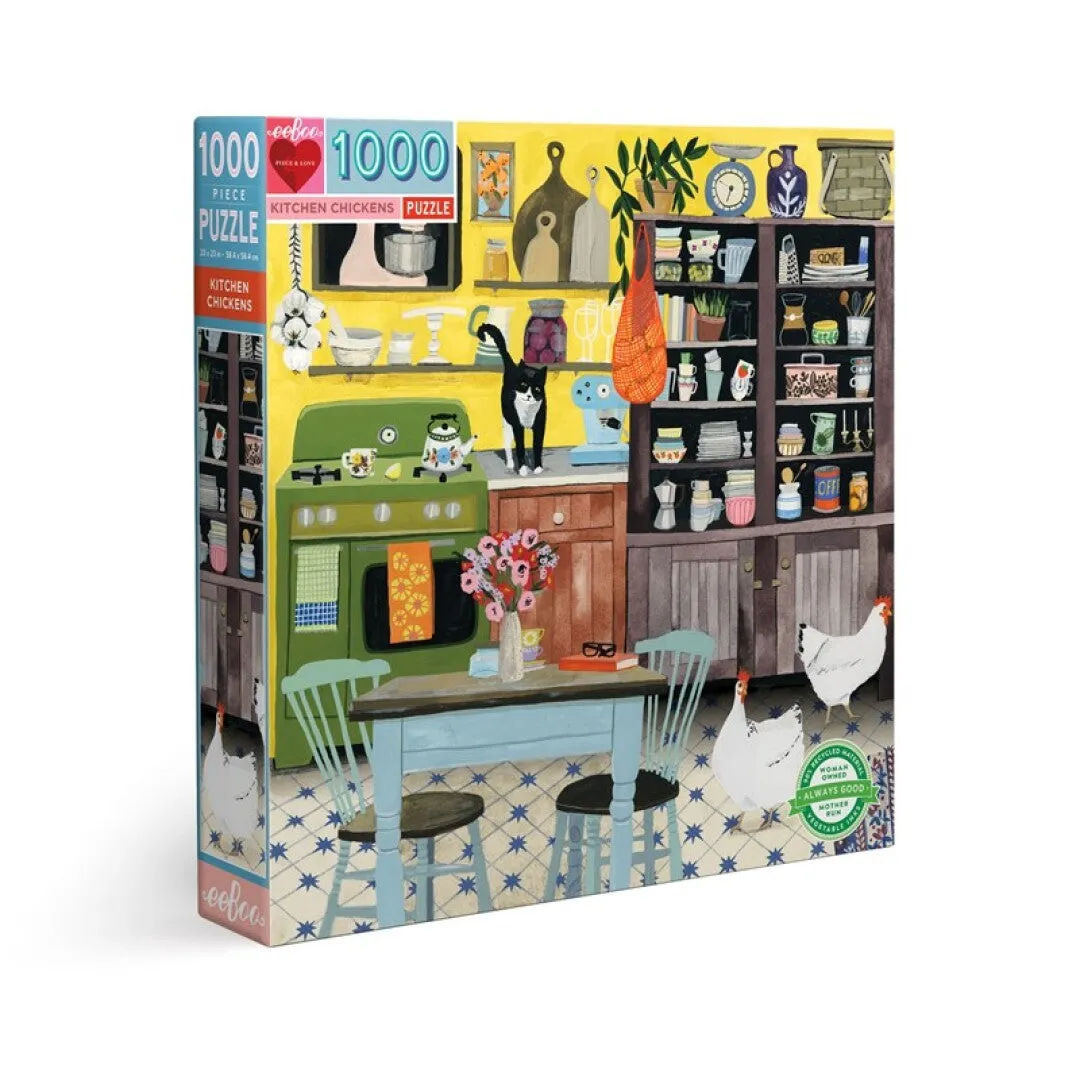 Puzzle 1000 piezas Pollos en la Cocina