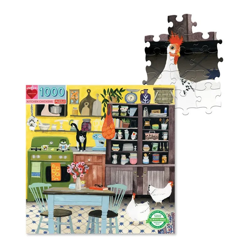 Puzzle 1000 piezas Pollos en la Cocina