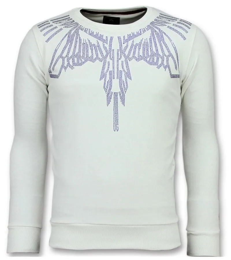 RHINESTONES EAGLE GLITTER  SUDADERAS DE MARCA   6340W  BLANCO
