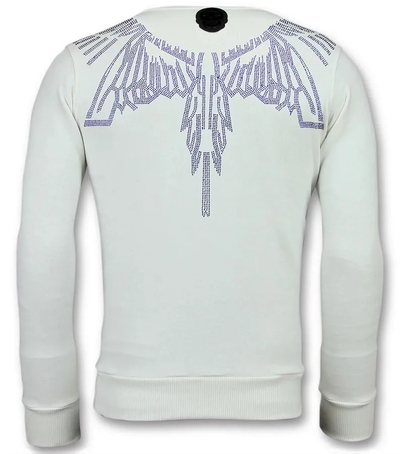 RHINESTONES EAGLE GLITTER  SUDADERAS DE MARCA   6340W  BLANCO