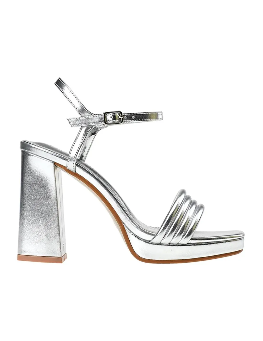 Sandalia bounartti tacon plata