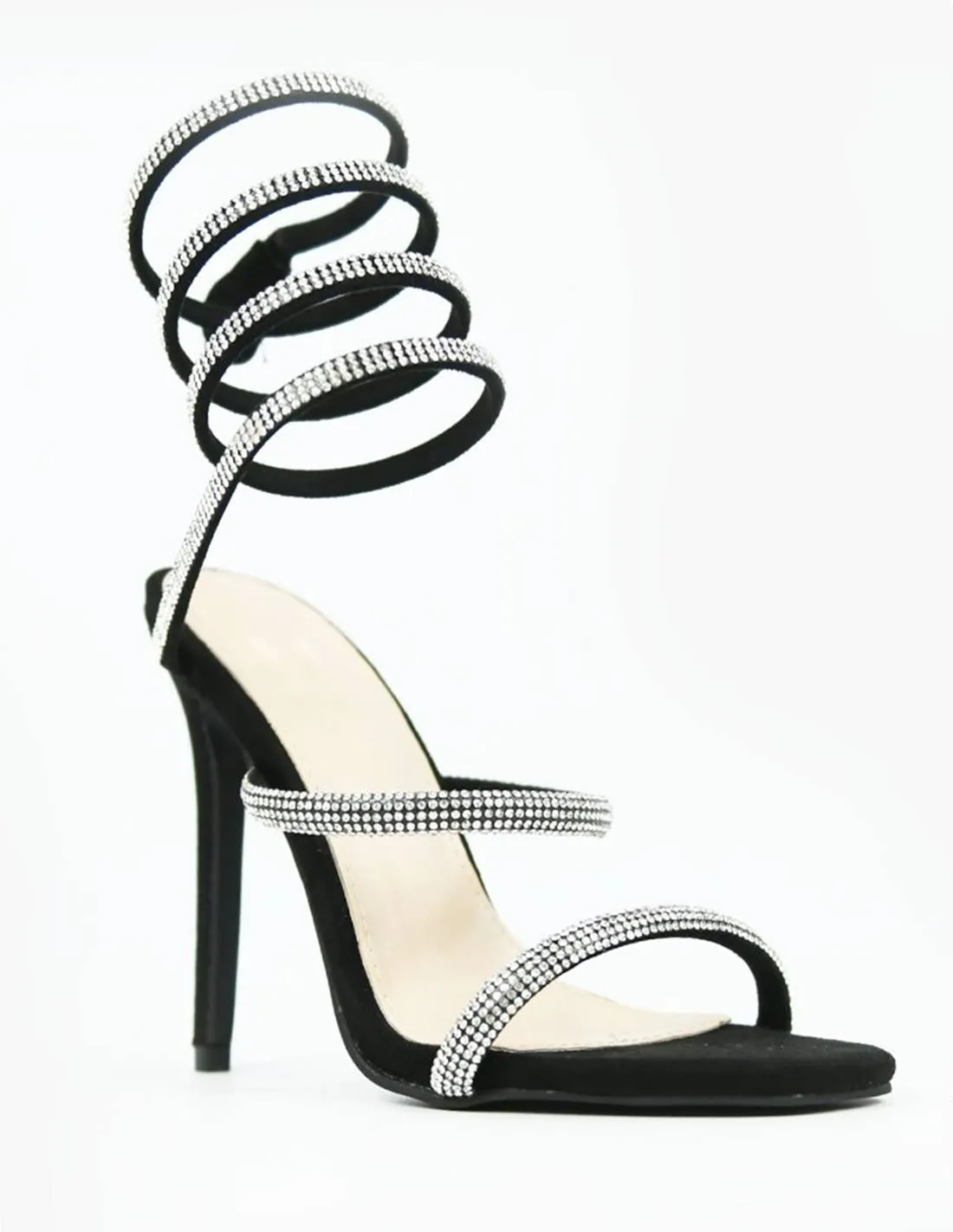 Sandalia brillantes tacon fino