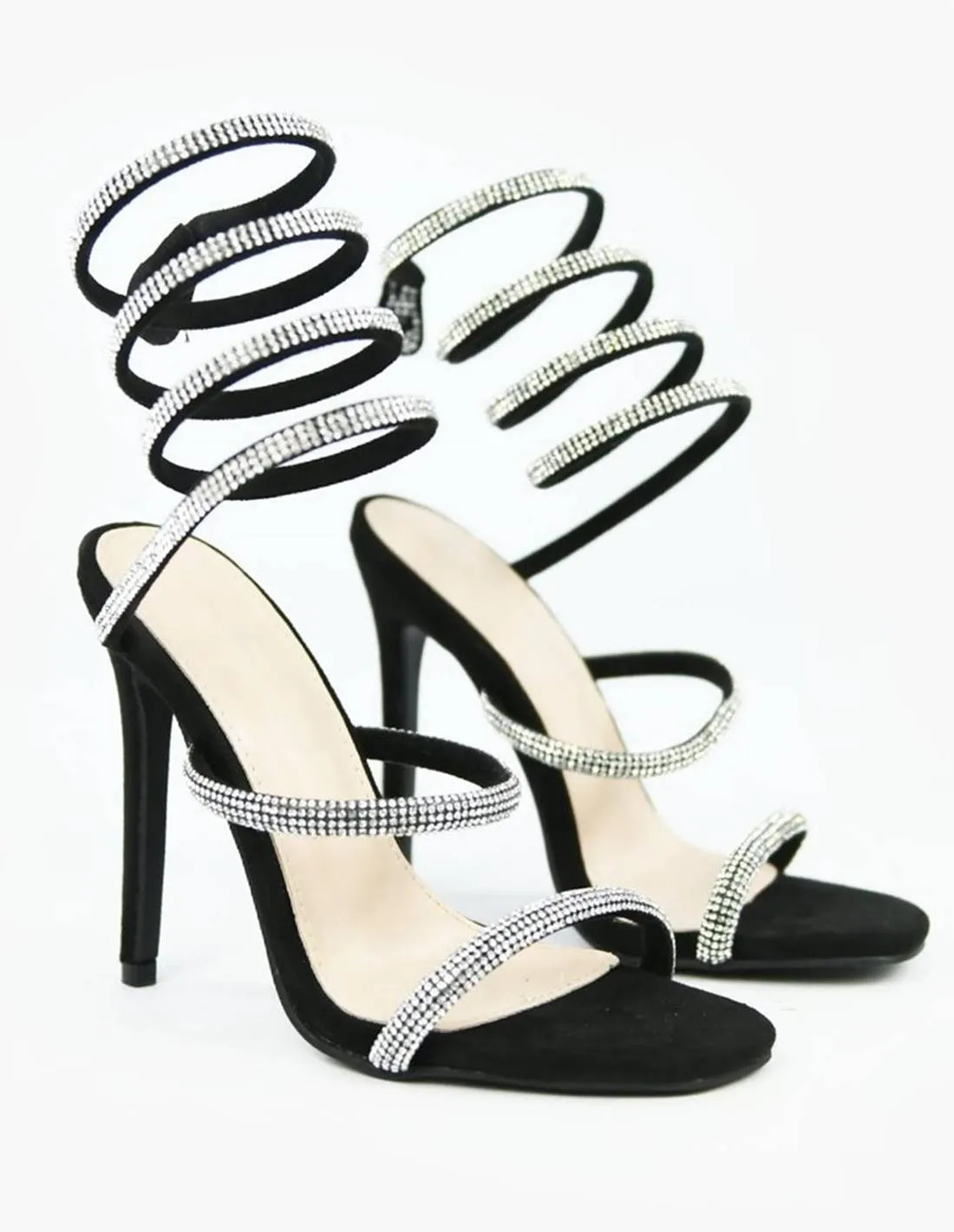 Sandalia brillantes tacon fino