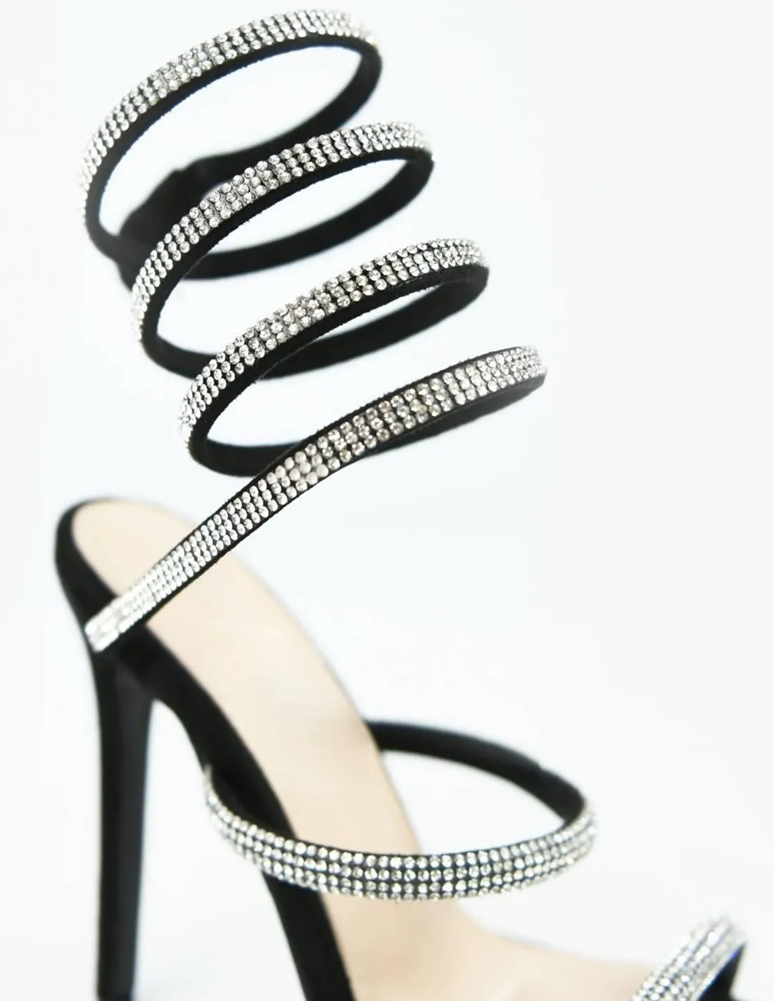 Sandalia brillantes tacon fino