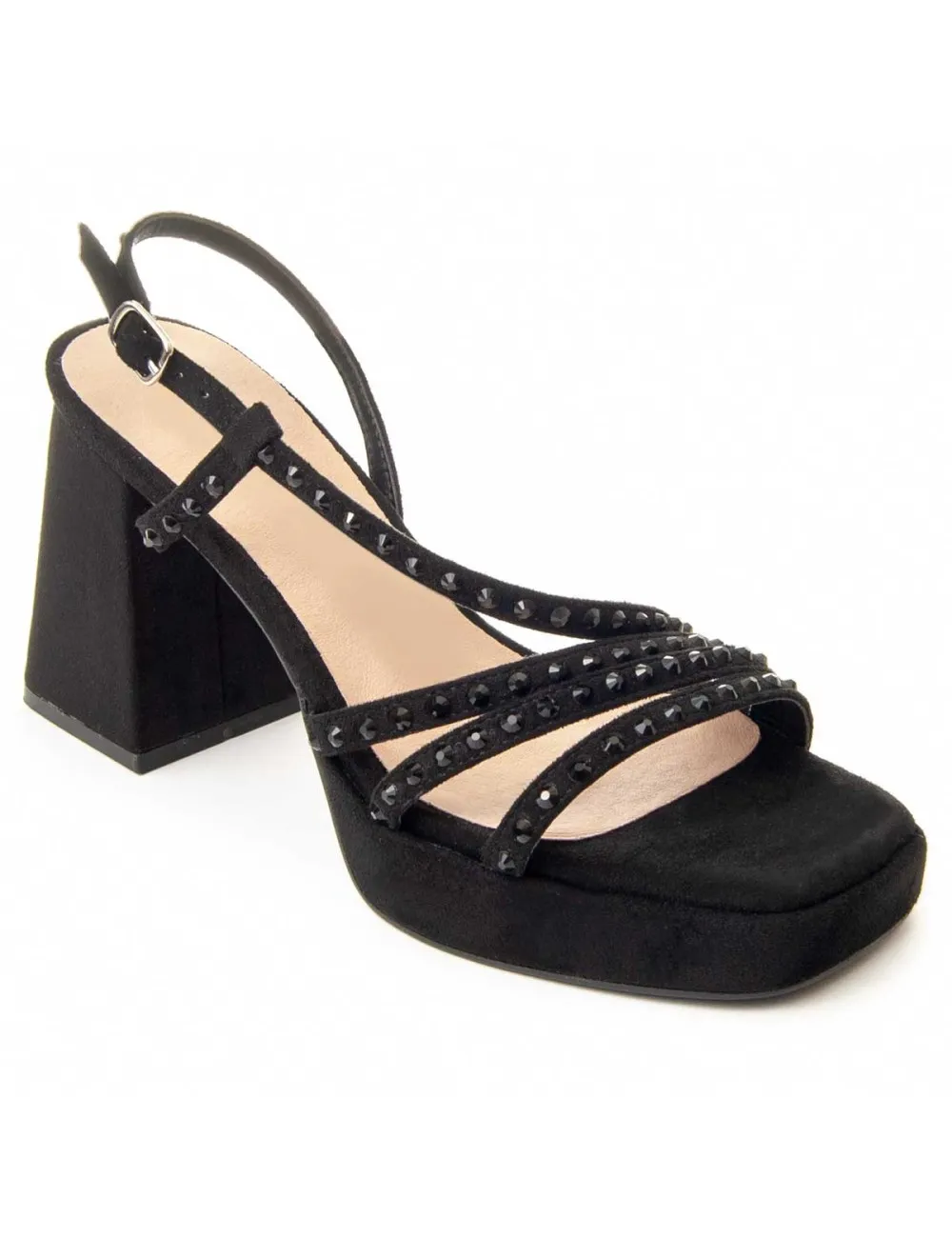 Sandalia De Tacón Para Mujer.  Montevita  Festsand2  88514 Negro