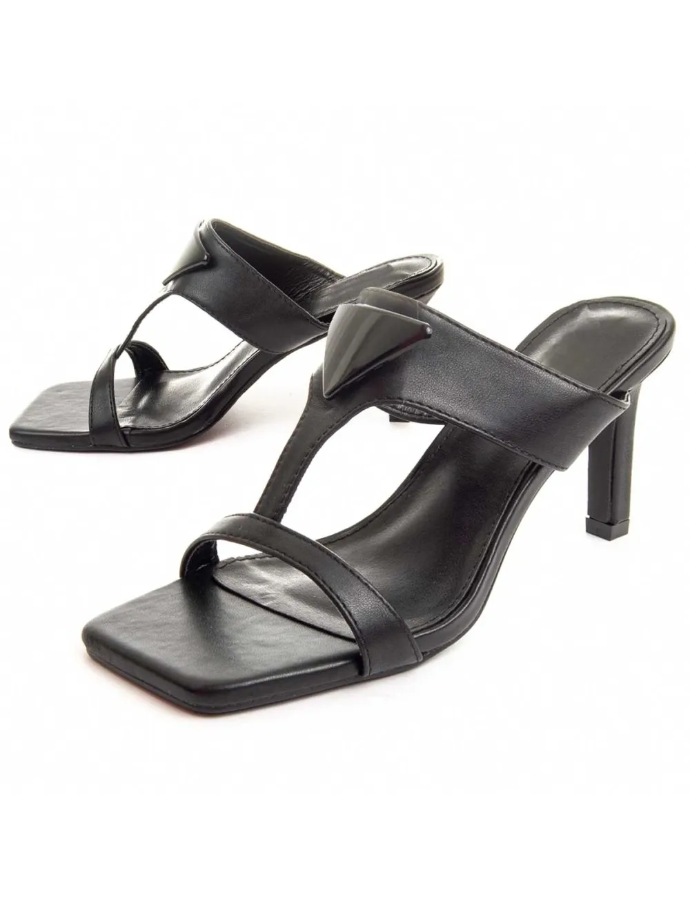Sandalia De Tacón Para Mujer.  Montevita  Jeck  87325 Negro