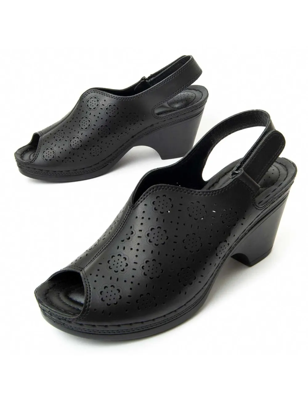 Sandalia De Tacón Para Mujer.  Montevita  Salena  90016 Negro