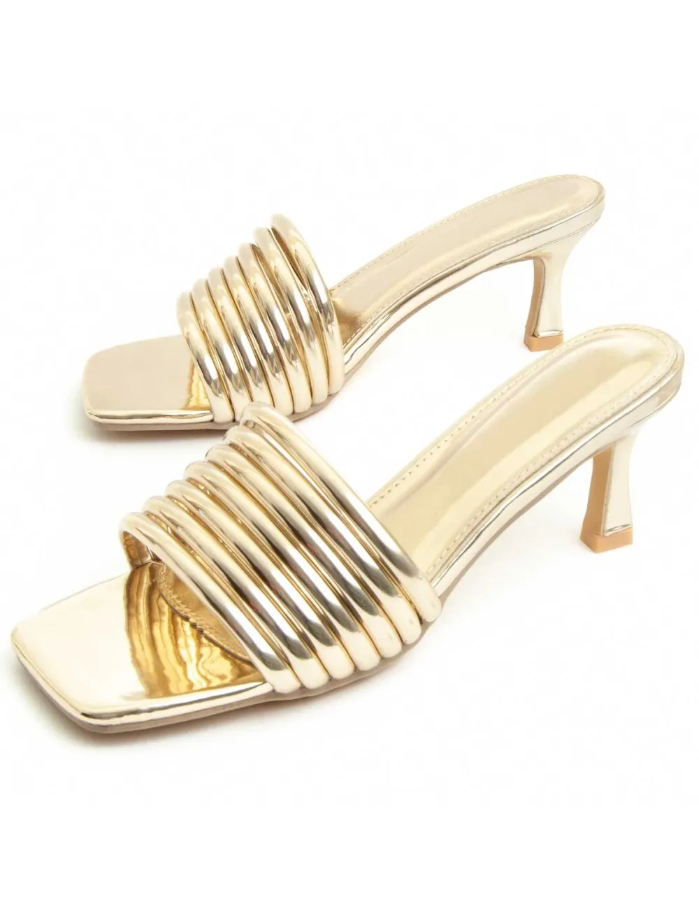 Sandalia De Tacón Para Mujer.  Montevita  Sandalit12  90348 Dorado