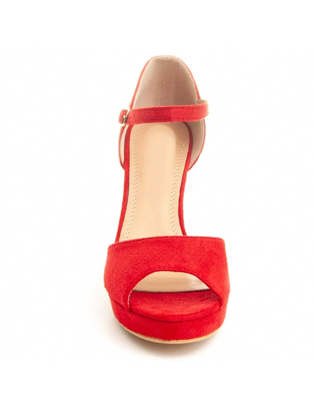 Sandalia De Tacón Para Mujer.  Montevita  Sandalit7  89339 Rojo