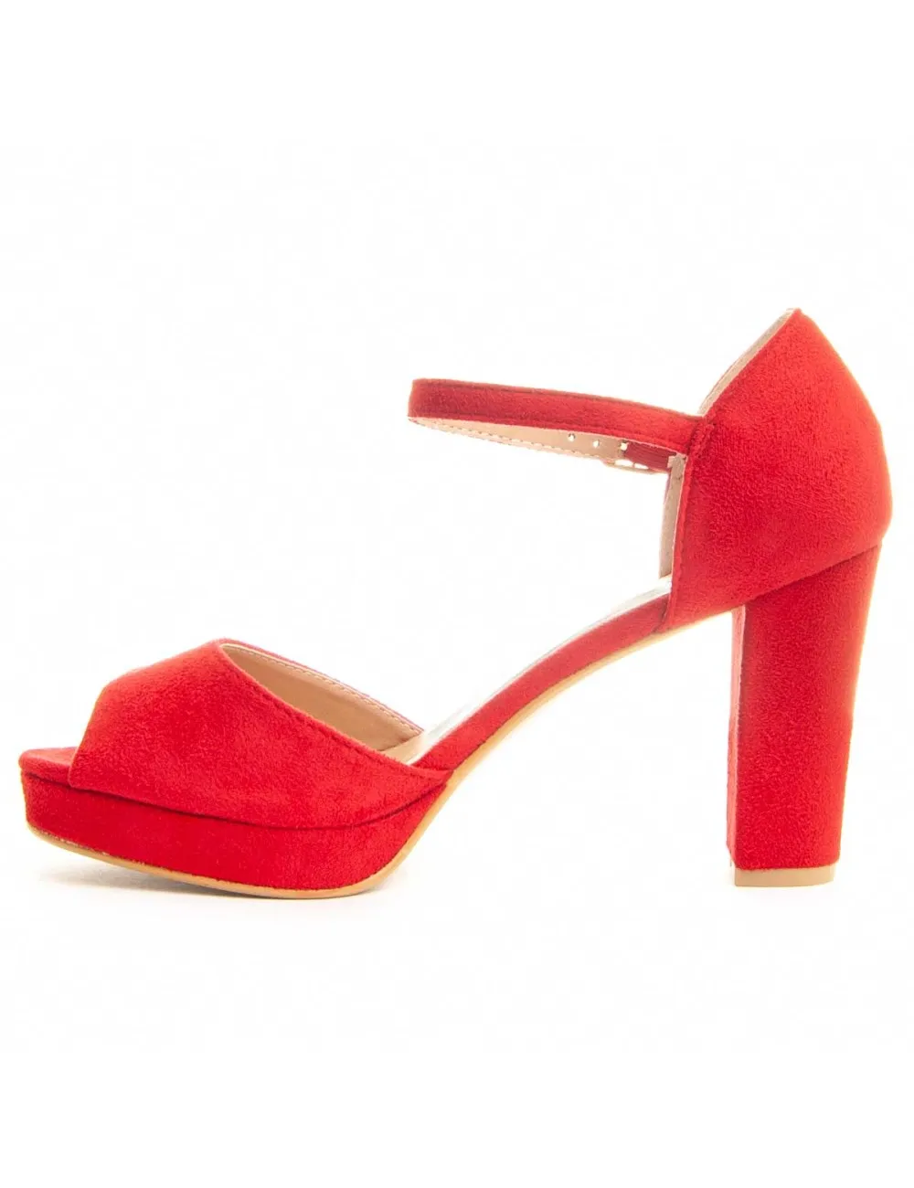 Sandalia De Tacón Para Mujer.  Montevita  Sandalit7  89339 Rojo