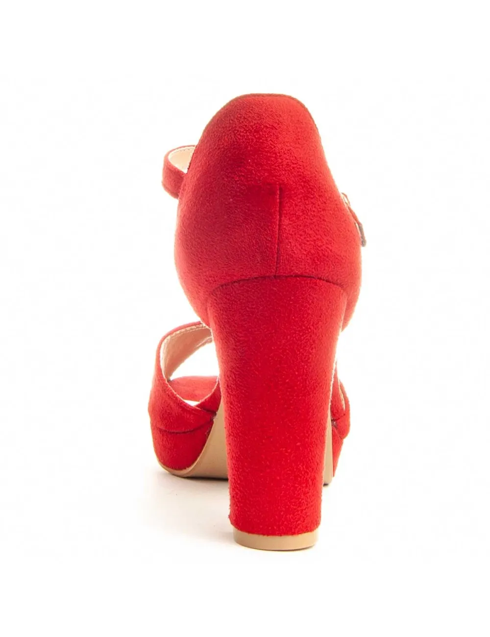 Sandalia De Tacón Para Mujer.  Montevita  Sandalit7  89339 Rojo