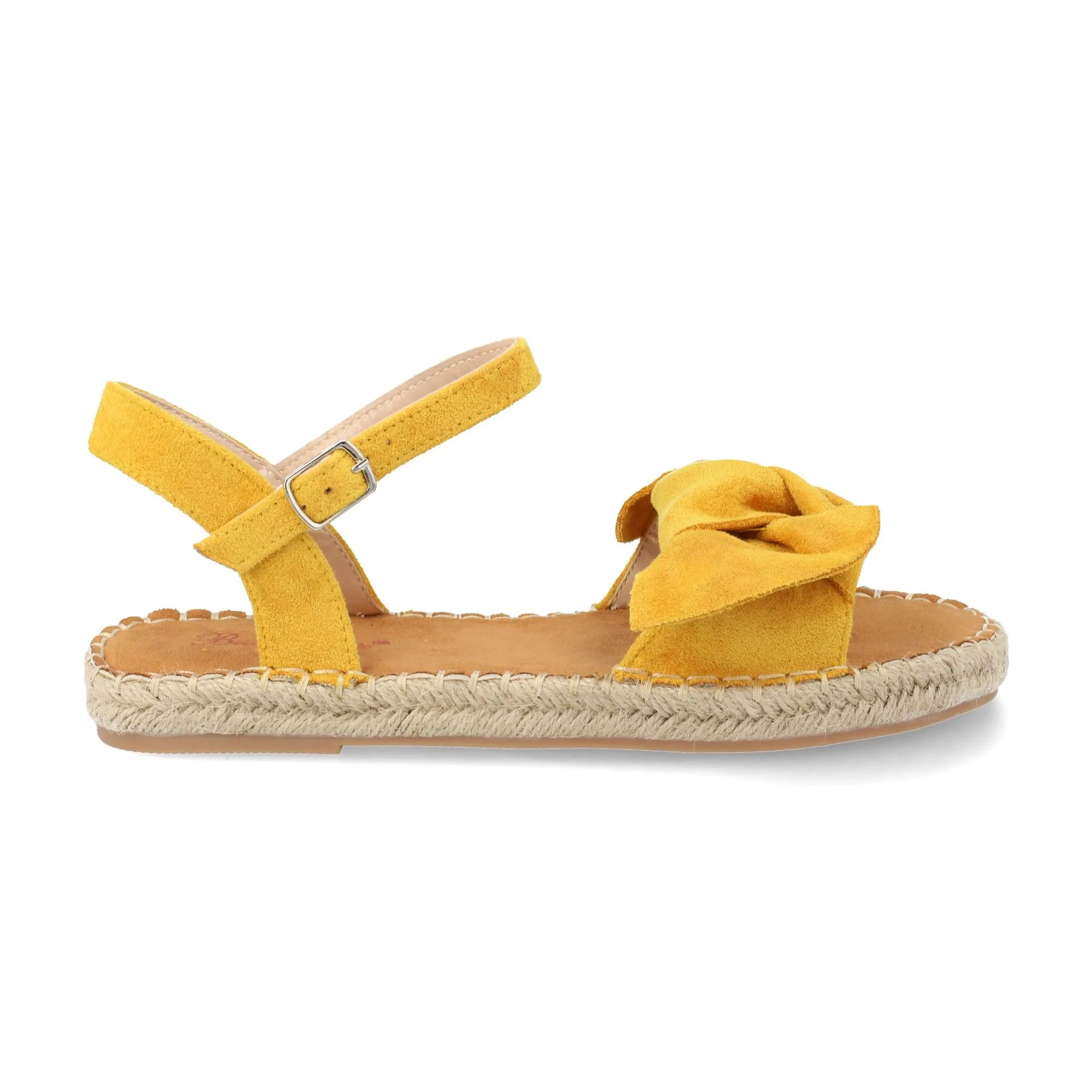 Sandalia de yute con lazo color amarillo