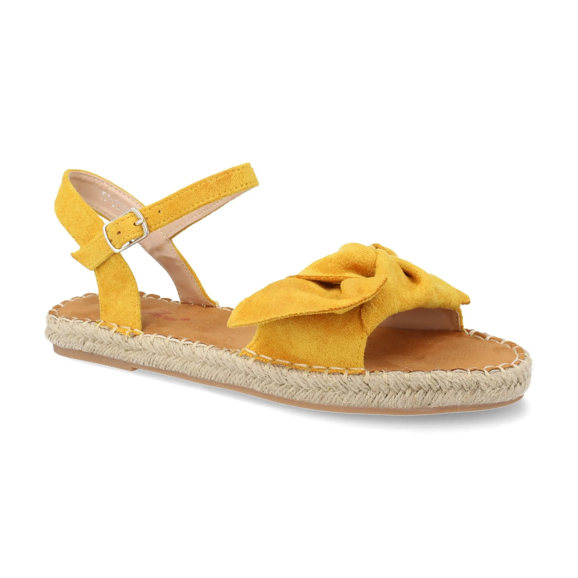 Sandalia de yute con lazo color amarillo