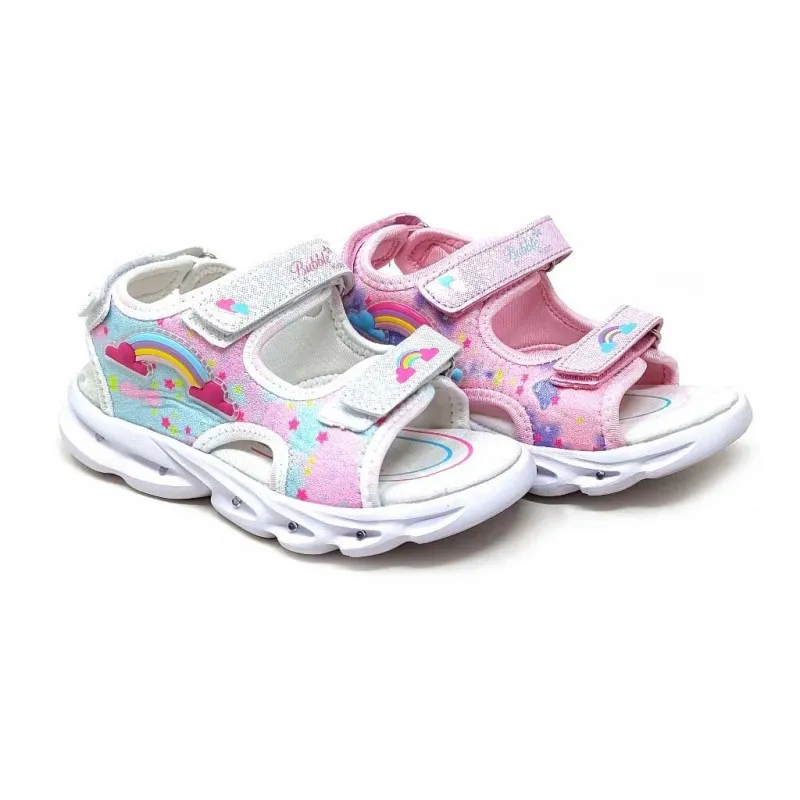SANDALIA PIEL NIÑA LUCES C593 BUBBLE BOBBLE