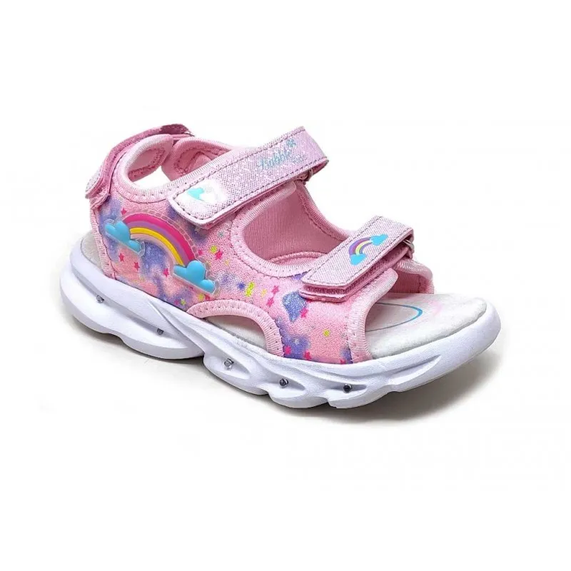 SANDALIA PIEL NIÑA LUCES C593 BUBBLE BOBBLE