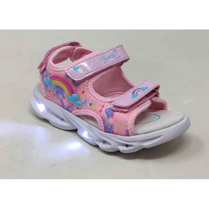 SANDALIA PIEL NIÑA LUCES C593 BUBBLE BOBBLE