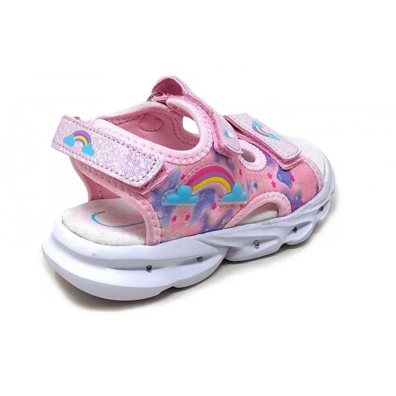 SANDALIA PIEL NIÑA LUCES C593 BUBBLE BOBBLE