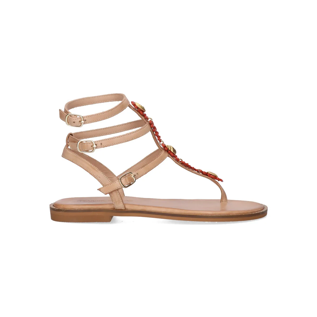 SANDALIA PLANA 574 CHIOS LEATHER NATURAL