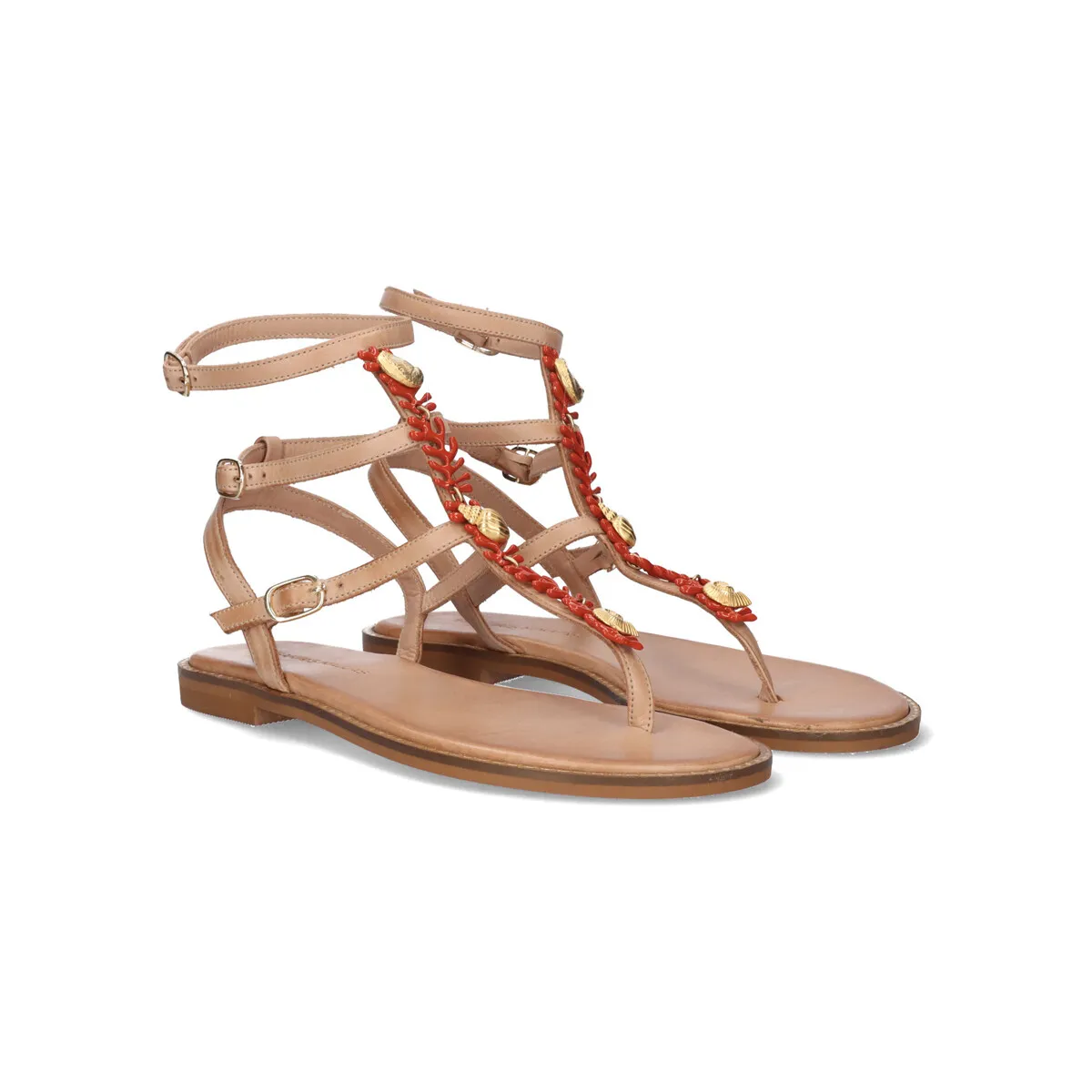 SANDALIA PLANA 574 CHIOS LEATHER NATURAL